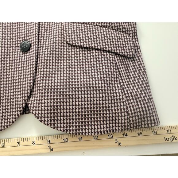 Rag & Bone Slade Blazer Pink Houndstooth Button Front Jacket NWOT Sz 4 - Picture 8 of 12